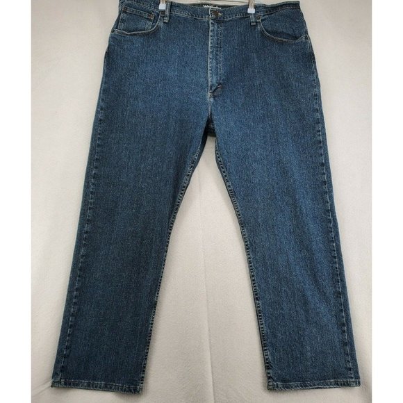 WRANGLER Jeans Men's Regular Fit Straight Leg Denim Blue Size 42 x 30 - Picture 2 of 12